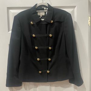 LOUIS FERAUD Paris Military style Blazer, chic Medium/Large F46/D44 Black